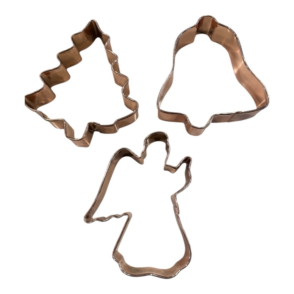 Copper Extra Large Christmas Cookie Cutters Set Angel Bell‎ Christmas Tree